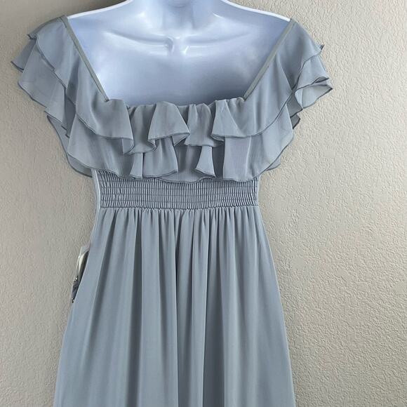 Anthropologie Show Me Your Mumu Emma Blue Off Shoulder Maxi Dress XS/SM NWT - Picture 9 of 16